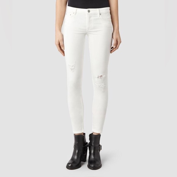 All Saints Mast Vintage White Skinny Jeans - Picture 14 of 14
